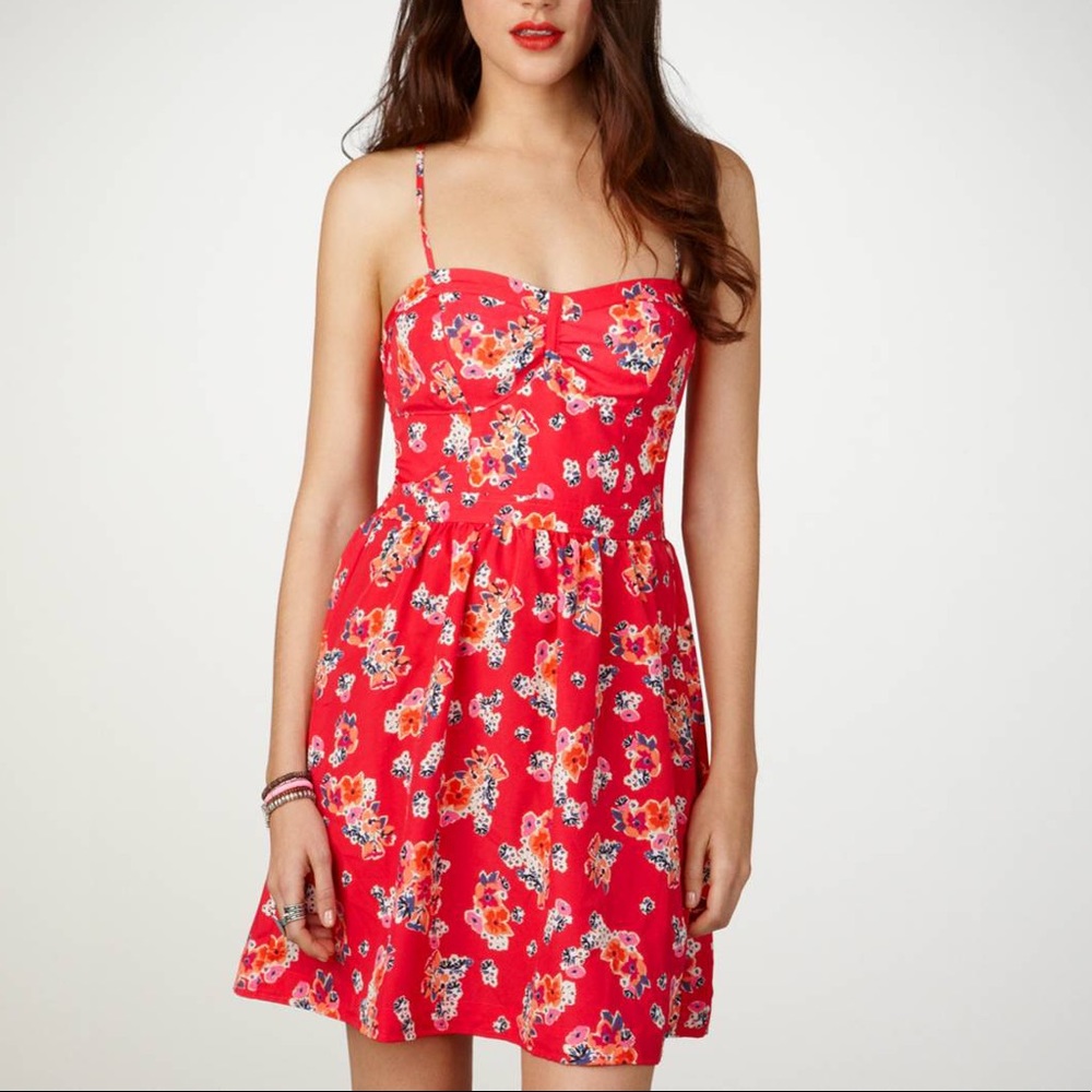 Floral dress with tie straps